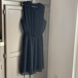 Anthropologie - Navy Polkadot Dress